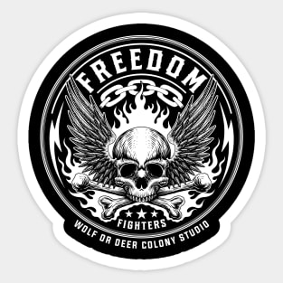 Freedom Fighter Skull Logo Sticker